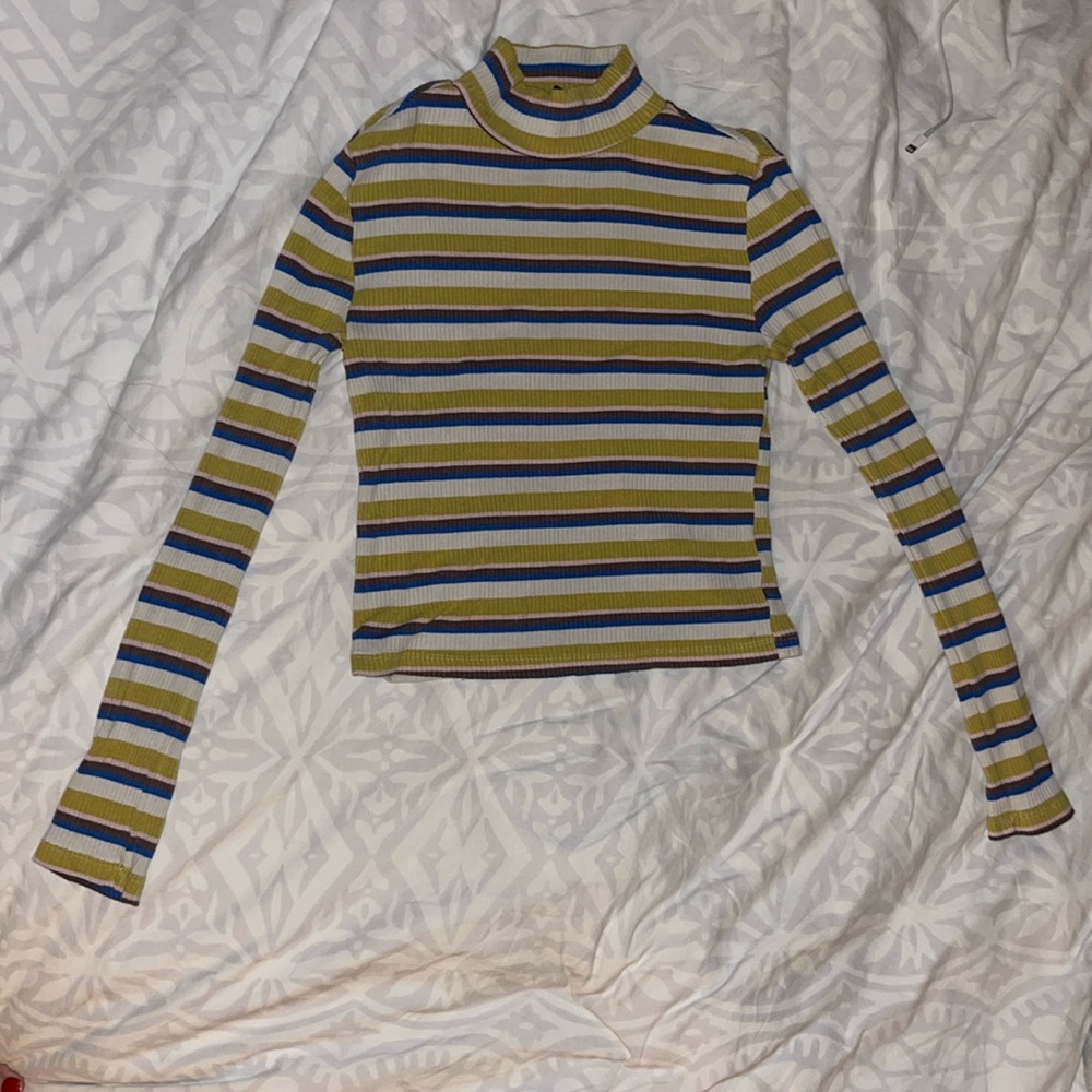 Striped Longsleeve Mock Turtleneck